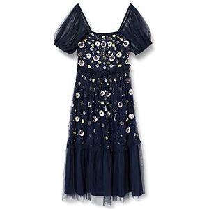 Frock and Frill Dames Frock en ruches versierde jurk voor speciale gelegenheden, navy, 40