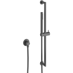 Crosswater 3ONE6 Design handdoucheset - glijstang - staafhanddouche - gladde doucheslang - wanduitloop - slate (gunmetal) TS803ST