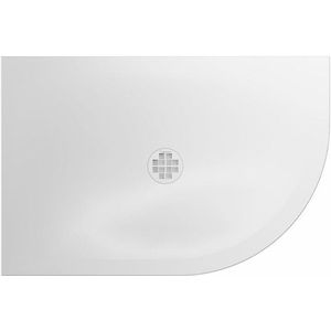 Crosswater Creo Offset Douchebak - 100x80x2.5cm - kwartrond - rechts - wit CRQ800X1000RHW