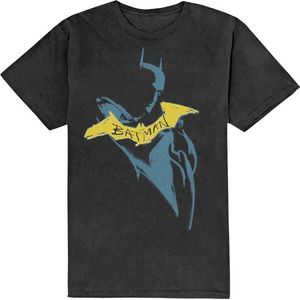 DC Comics Batman - The Batman Yellow Sketch Heren T-shirt - L - Zwart