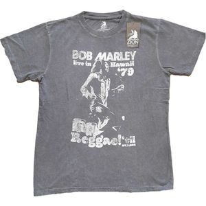 Bob Marley - Hawaii Heren T-shirt - S - Grijs