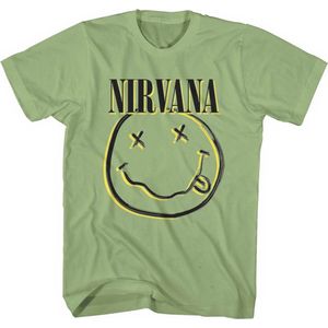 Nirvana - Inverse Happy Face Heren T-shirt - L - Groen