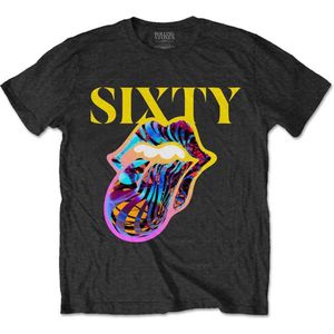 The Rolling Stones - Sixty Cyberdelic Tongue Heren T-shirt - L - Zwart