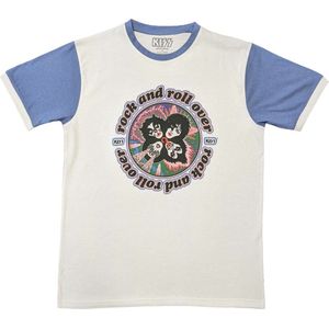 Kiss - Rock And Roll Over Heren T-shirt - XL - Wit/Paars