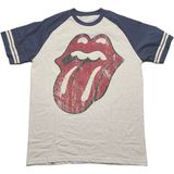 The Rolling Stones - Lick - T-shirt - Creme/Blauw - 60% Katoen, 40% Polyester