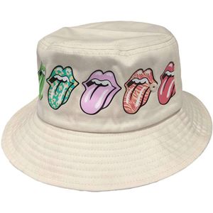 The Rolling Stones - Multi-Tongue Pattern Bucket hat / Vissershoed - L/XL - Creme