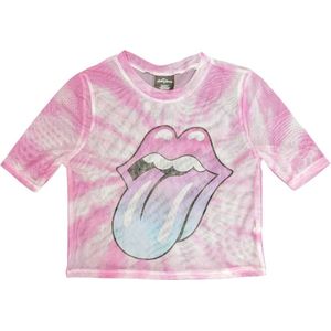 The Rolling Stones - Pink Gradient Tongue Crop top - XXS - Roze