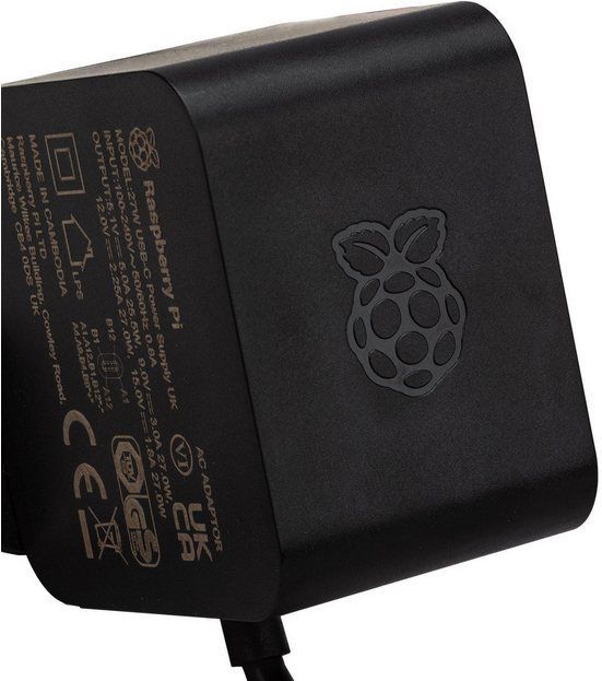 Raspberry Pi 5 - 27W Voeding - Zwart - USB-C met Power Delivery