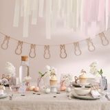Ginger Ray Paashaas, houten haas, eco-slinger, hangende decoratie, bruin