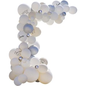 Ballonnenboogset - Wit - Nude - Zilver - 75 Stuks