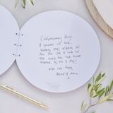 Ginger Ray Round Wooden Wedding gastenboek met crèmekleurig lint bruin
