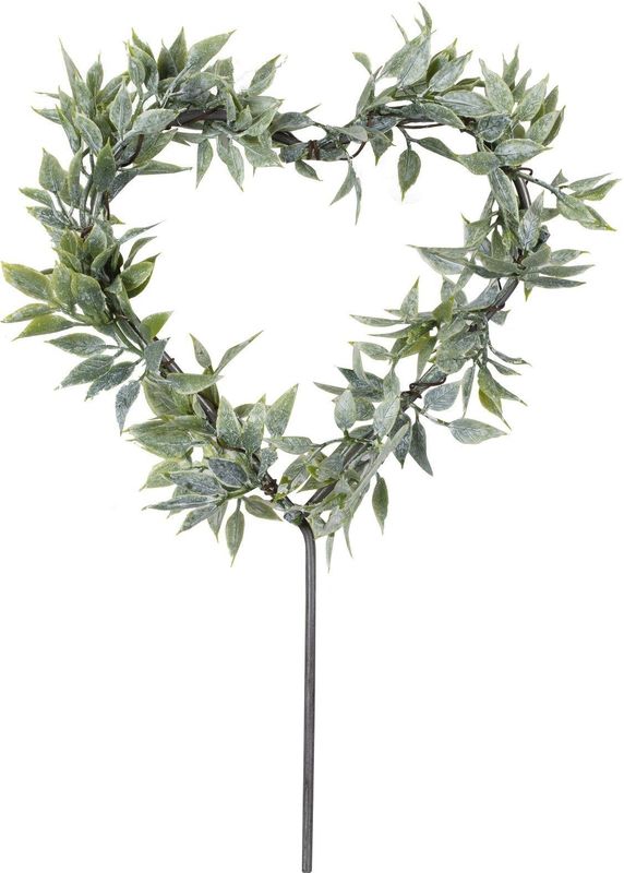 Taarttopper Hart Met Bladeren 12cm