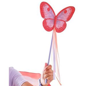 Ginger Ray Lila vlinderstaf voor meisjes met vlinderdecoratie en linten voor verjaardagen en kostuumfeesten Maat: 33 cm