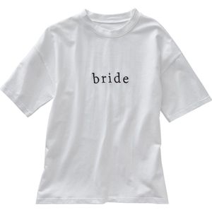 Ginger Ray Geborduurd wit T-shirt ""Bride"" voor dames, maat 36-38