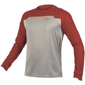 Endura MT500 Burner Trikot Langarm Fietsshirt (Heren |wit/rood)