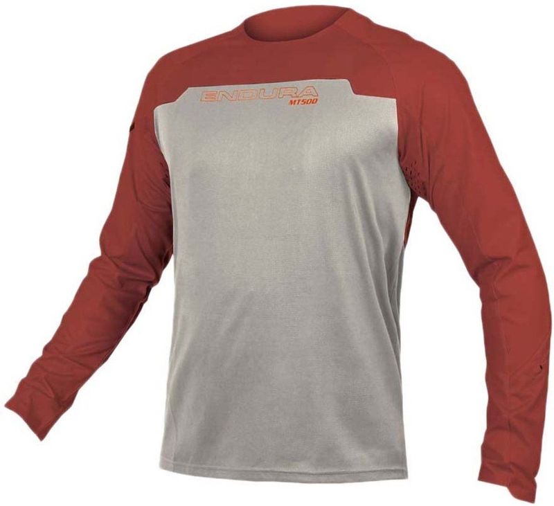 Endura MT500 Burner Trikot Langarm Fietsshirt (Heren |wit/rood)