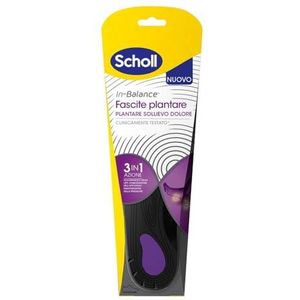 Scholl In-Balance Voetbed voor pijnverlichting, plantaire fasciitis, inlegzolen met versterkte voetboog en hielsteun voor pijnverlichting, maat L (42,5-45), 1 paar, dames en heren