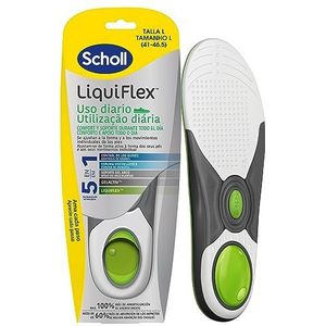 Scholl LiquiFlex inlegzolen voor dagelijks gebruik, herenschoenen, maat 41-46,5, met geheugenvorm en ondersteuning van de voetboog, 1 paar