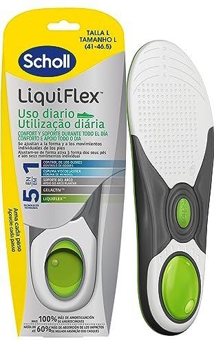 Scholl LiquiFlex inlegzolen voor dagelijks gebruik, herenschoenen, maat 41-46,5, met geheugenvorm en ondersteuning van de voetboog, 1 paar
