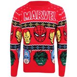 Marvel - Faces - Kersttrui - Rood