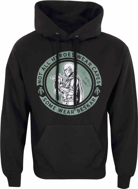 Herenhoodie The Mandalorian Wear Beskar Zwart