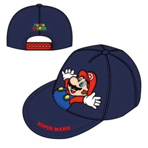 Super Mario - pet - cap - blauw - Maat 52 cm