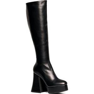 LAMODA Black Swan Knee High BootFemme, Zwart van polyurethaan