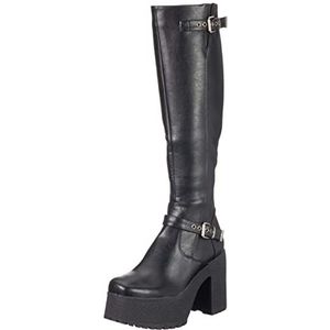 LAMODA Dames ultramarine knie high boot, Black PU, 36 EU