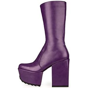 LAMODA - Magnolia Chunky Platform Boots, EU 41, Purple PU, 41 EU