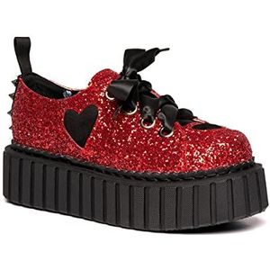 LAMODA - Indulge Chunky Creeper schoenen, EU 38, Red Glitter, 38 EU