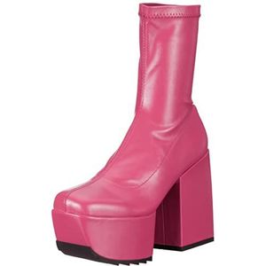 LAMODA Pretty Please Mid Calf Dameslaarzen, Fuchsia PU