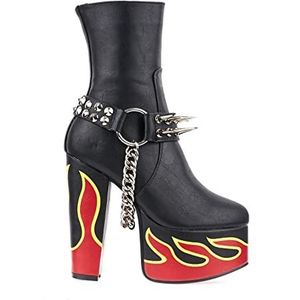 LAMODA - Flashbacks platform enkellaarzen, EU 41, Black PU, 41 EU