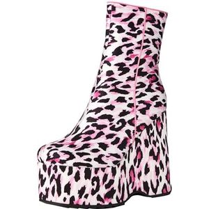 LAMODA Jungle Feaver Enkellaarzen voor dames, Croc satijn roze