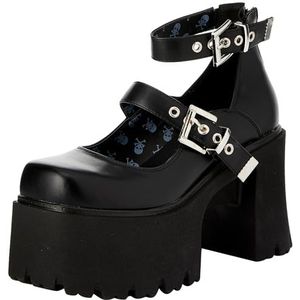 LAMODA - Vrouwen Look Away Chunky Platform Mary Janes Black Pu, Zwart Pu, 38 EU