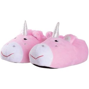 Roze Eenhoorn Pluche Pantoffels Voor Kinderen - Roze - Maat XL