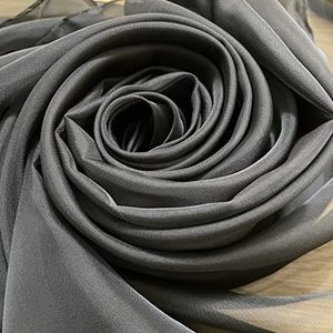 Megachest 118 Inches Breed zuiver wit Voile Netto Gordijn bruiloft laken Stof (donker zilver, 30 meter lang)