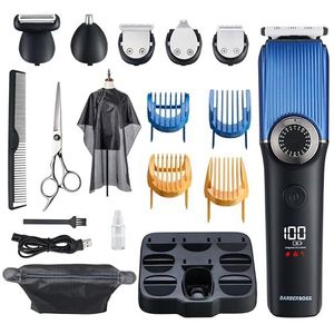 Barberboss Baardtrimmer voor heren: draadloze tondeuse, verzorgingssets, waterdicht, neushaartrimmer, QR-6088