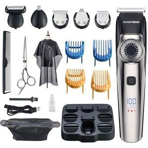 Barberboss Baardtrimmer - Draadloze Grooming Kit Met Waterdichte Tondeuse en Neus Trimmer voor Mannen QR-6089