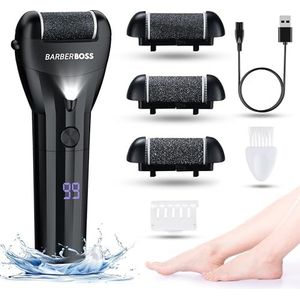 BarberBoss Elektrische voetvijl harde huidverwijderaar - eeltverwijderaar, voetvijlen voor harde huid, voeten harde huidverwijderaar elektrisch, professionele pedicureset voor voeten QR-5081