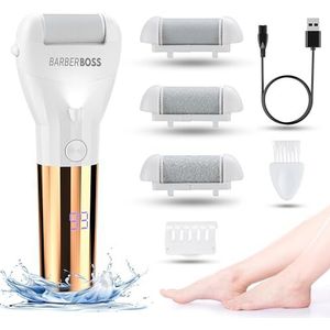 BarberBoss Elektrische voetvijl, harde huidverwijderaar, voetvijlen voor harde huid, premium eeltverwijderaar voor voeten, voeten, harde huidverwijderaar, elektrisch, QR-5082