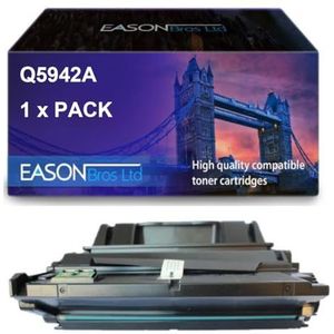 EBL HP Compatibel Laserjet 4200 Black Toner Cartridge Q5942A Ook voor Q1338A Q1339A Q5945A, Page Yield 12.000, Compatibel met Laserjet 4200 Laserjet 4250 Laserjet 4300 Laserjet 4350