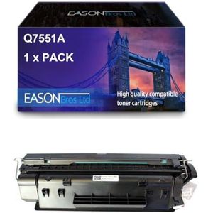 EBL HP Compatible Laserjet P3005 Black Toner Cartridge Q7551A, Page Yield 6,000