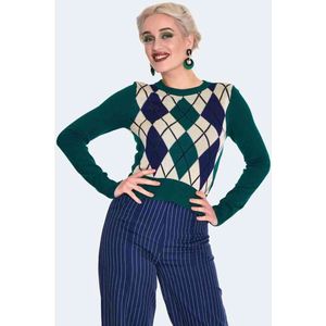 Voodoo Vixen - Argyle Sweater - Multicolours - 70% Viscose, 30% Nylon