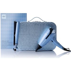 ghd deluxe Iced Luxe Collection - Chronos stijltang en professionele haardroger van Helios, geschenkdoos, gelimiteerde editie 2024, ijzig blauw