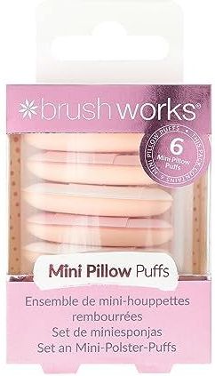 Brushworks - Mini Pillow Puffs - Make-up Remover Pads - 6 Stuks - Sponsjes