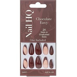 Nail HQ - Almond - Valse Nagels - Chocolate Envy - 24 Stuks