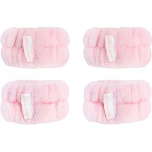 Brushworks - Microfibre Wrist Wash Bands - 4 Stuks - Microvezel - Zacht