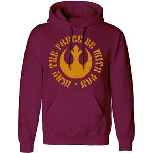 Uniseks Hoodie Star Wars May The Force Be With You Bordeaux - S