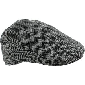 Sophos Lifestyle - Platte Tweed pet grijs visgraat Engelse stijl maat M (58cm)