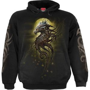 Spiral Oak Dragon Trui met capuchon zwart XL 100% katoen Basics, Dragon, Rock wear